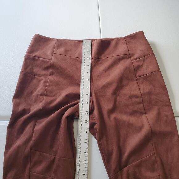 Sundance Pants Womens 6 Brown Stretch Faux Suede High Rise Skinny Legging Style - Picture 6 of 9